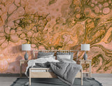 Non-Woven Wall Mural – Abstract Marble Flow in Warm Beige Tones, Modern Interior Design