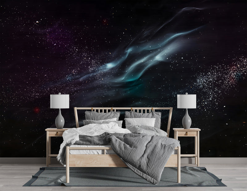 Cosmic Wall Print peel and Stick Muralr For Living Room, Hall, Or Above The Bed "Stream Of Starlight" 🌌