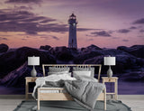 Natural Print Romantic Style Peel and Stick Wall Mural For Living Room And Bedroom Lighthouse Art For Entire Wall