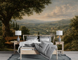 Non-Woven Wall Mural – Romantic European Estate Garden Landscape  Tags: