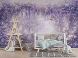 Self-Adhesive Fairy Garden Wallpaper – Dreamy Purple Wisteria Arch Wall Mural for Kids Room