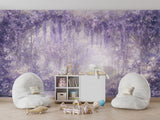 Self-Adhesive Fairy Garden Wallpaper – Dreamy Purple Wisteria Arch Wall Mural for Kids Room
