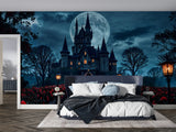 Gothic Style Peel and Stick Wall Mural for Living Room, Bedroom, or Home Office – "Rose Alley on a Gothic Night"