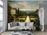 Peel and Stick Wall Mural – Classic Italian Villa Garden Landscape Wallpaper