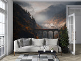 Non-Woven Wall Mural “Railway Through the Forest” – Nature Wallpaper for Living Room