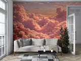 Self-Adhesive Wallpaper Pink Floral Clouds for Living Room