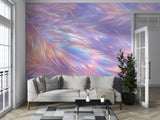 Peel and Stick Wall Mural Pastel Iridescent Feathers for Bedroom & Home Office