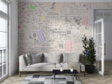 Accent wall Peel and stick wallpaper for kids’ room Bright highlighted formulas Calm background for learning Motivational print Wallpaper for living room or hall ✨