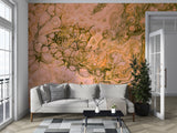 Non-Woven Wall Mural – Abstract Marble Flow in Warm Beige Tones, Modern Interior Design