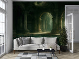 Wall Print Self-Adhesive Wall Murals With Architecture Image For Living Room Kitchen "Lost Temple Of Water" 🏛