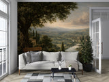 Non-Woven Wall Mural – Romantic European Estate Garden Landscape  Tags: