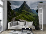 Peel and Stick Wall Mural | Natural Print For Living Room | Cozy Bedroom Decor | Mountain Theme Art Wallpaper | Home Poster “Mountain Path To The Summit” 🏞️