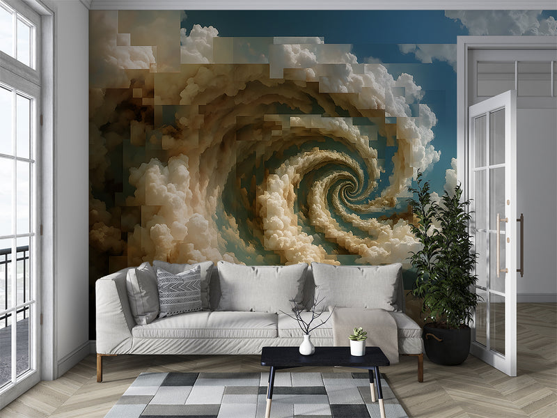 Modern Style Alternative Vision Of The Sky Wall Mural Self-Adhesive Wallpaper For Office "Mosaic Sky" Art Design For Bedroom Large Poster For Living Room Calm Colors ✨