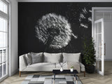 Peel and Stick Wall Mural Black and White Dandelion for Office