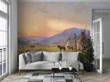 Non-Woven Mural For Living Room Historical Theme Print "Spirit Of The Ancestors. Reservation At Sunset" Design For Bedroom Combination Of History And Nature Art Wall Wallpaper For Office 🌄