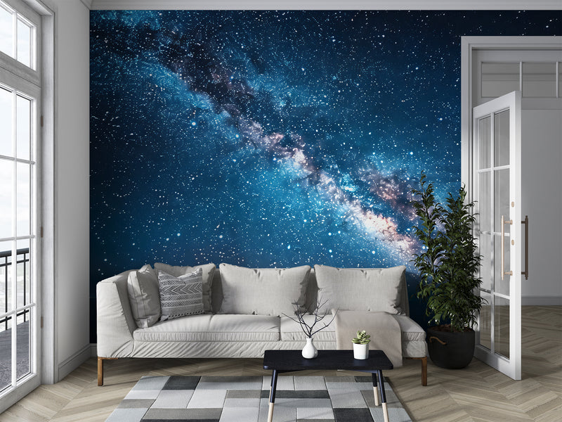 Accent Wall Non-Woven Wallpaper For Living Room, Kids Room, Bedroom | Home Decor "Milky Way Over The Sea" 🌌