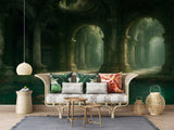 Wall Print Self-Adhesive Wall Murals With Architecture Image For Living Room Kitchen "Lost Temple Of Water" 🏛