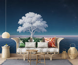 Print For Living Room Floral Print Modern Style Peel and Stick Wall Mural "World Tree" For Office Print For Bedroom Large Wall Mural 🌿