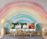 Non-Woven Wall Mural Painted Rainbow for a Magical Kids Room