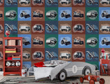 Self-Adhesive Wall Mural – Construction Vehicles Pattern Wallpaper for Kids Room | Peel and Stick Photo Wallpaper
