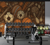 Sports Print Calm Colors Wall Mural Self-Adhesive Wall Mural For Gym Print For Kids Room Art Wall For Office Poster For Sports Fans ⚽