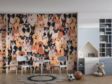 Self-Adhesive Wall Murals Full Wall Collage With Dogs For Cozy Bedroom  Living Room 🐾"Happy Pets"🐾