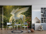 Enchanted Pegasus World Non-Woven Wall Mural – Magical Fantasy Wallpaper for Children’s Room