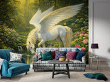 Enchanted Pegasus World Non-Woven Wall Mural – Magical Fantasy Wallpaper for Children’s Room