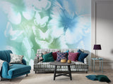 Floral Print | Non-Woven Wall Mural For Living Room | Butterfly Glow Art For Bedroom | Pastel Colors For Kids Room | Abstract Design 🌸