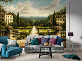 Peel and Stick Wall Mural – Classic Italian Villa Garden Landscape Wallpaper
