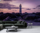 Natural Print Romantic Style Peel and Stick Wall Mural For Living Room And Bedroom Lighthouse Art For Entire Wall