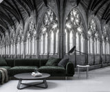 Non-Woven Black and White Wallpaper Lincoln Cathedral Interior – Large Architectural Wall Mural for Living Room, Office, and Bedroom