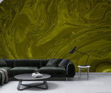 Dark Olive Green Abstract Marble Wall Mural – Modern Peel and Stick Wallpaper, Fluid Art Texture for Contemporary Interior
