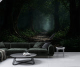 Mystic Forest Path Peel and Stick Wall Mural – Dark Woodland Nature Wallpaper for Bedroom, Living Room & Office