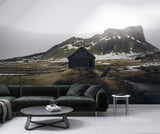 Peel and Stick Wall Mural – Norwegian Viking House Print Scandinavian Home Design for Bedroom or Living Room