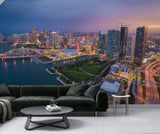 Traditional Wall Mural Art Print – City Wallpaper for Home, Bedroom, Office | "Evening City" 🌃🏙️