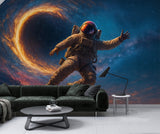 Bright Self-Adhesive Wallpapers For Bedroom, Living Room. Art Print For A Teenager's Room, Feature Wall Poster "Astronaut In The Galaxy Vortex" 👨‍🚀