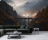 Non-Woven Wall Mural “Railway Through the Forest” – Nature Wallpaper for Living Room
