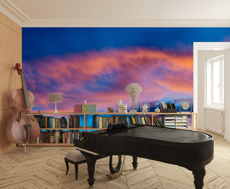 Sky Print Full-Wall Vinyl Wallpaper Peel and Stick– Art Design for Office, Living Room, or Kids' Room, Mural "Sky in Bright Tones"