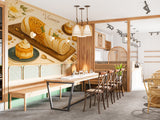 Wall mural for kitchen "Pumpkin Desserts" – full wall self-adhesive wallpaper, art design for cafes in French cuisine style 🍰