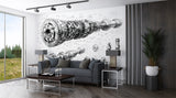 Self-Adhesive Wall Mural – Technical Engineering Drawing Wallpaper for Office