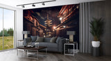 Peel and Stick Wallpaper Japanese Night Street – Vintage Japanese Print for Bedroom and Living Room | Japanese Street Wall Mural