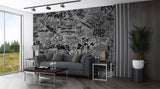Peel and Stick Grey Graffiti Wall Mural – Modern Interior Design Wallpaper for Gaming Room, Peel and Stick Urban Street Art Decor