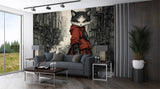 Cyberpunk Cat Wall Mural – Gaming Room Peel and Stick Wallpaper | Cool Teen Bedroom Decor Gift