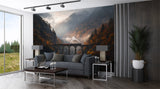 Non-Woven Wall Mural “Railway Through the Forest” – Nature Wallpaper for Living Room