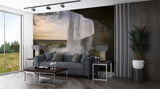 Natural Print Peel and Stick Wall Mural Waterfall View Design For Bedroom Print For Office Or Workspace Wallpaper Waterfall For Living Room