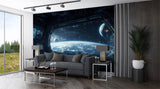 Cosmic Self-Adhesive Wall Mural Unique Space Print for Living Room, Bedroom, Office or Teen Room Spacecraft Control Interior Design Art Wall