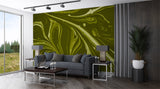 Olive Green Abstract Marble Wall Mural – Modern Minimalist Peel and Stick Wallpaper for Living Room & Bedroom