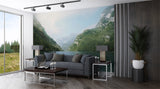 Split Mountains in the Sea Wall Mural Self-Adhesive Wallpaper for Living Room Natural Print for Office Design for Relaxation Area 🌊