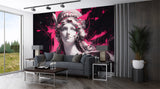 Peel and Stick Wall Mural “Neon Antiquity” – Neoclassical Art for Office or Gaming Room